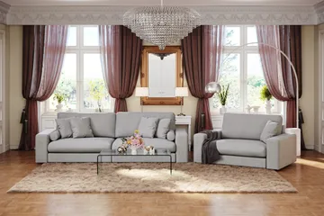 Arken Lyx 4-sits Djup Soffa i Tyg - Ljusgrå - Products - Möbler - Soffa - 4 sits soffa