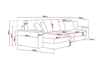 Arken Lyx 5-sits Vändbar L-formad Djup Divansoffa i Manchester - Greige - Products - Möbler - Soffa - Divansoffa & schäslongsoffa