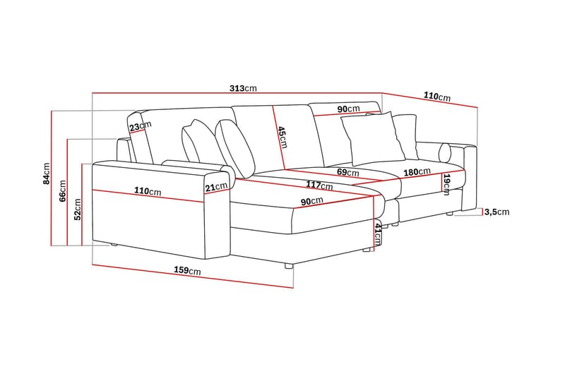 Arken Lyx 5-sits Vändbar L-formad Djup Divansoffa i Manchester - Greige - Products - Möbler - Soffa - Divansoffa & schäslongsoffa