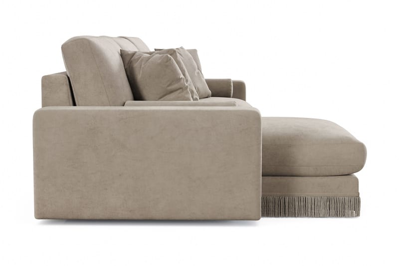 Arken Lyx 5-sits Vändbar L-formad Djup Divansoffa i Sammet - Beige - Products - Möbler - Soffa - Sammetssoffa