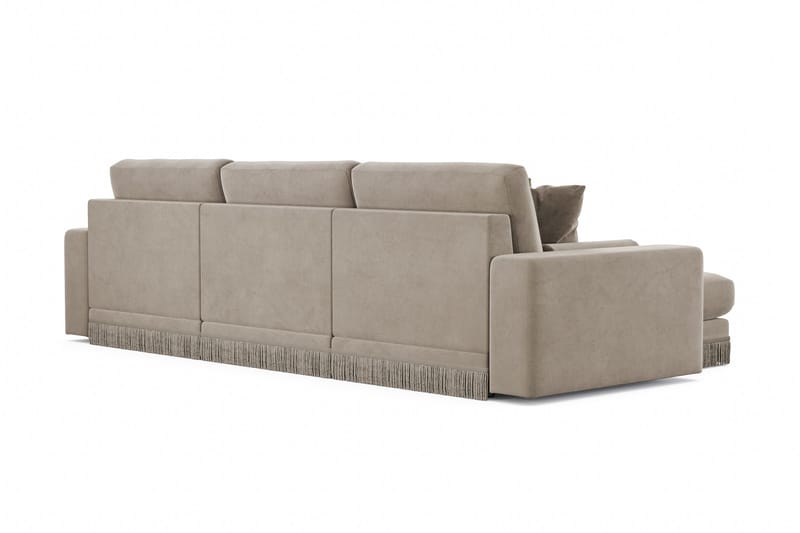 Arken Lyx 5-sits Vändbar L-formad Djup Divansoffa i Sammet - Beige - Products - Möbler - Soffa - Sammetssoffa