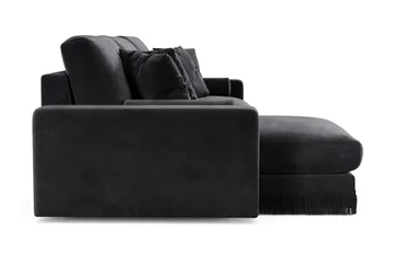 Arken Lyx 5-sits Vändbar L-formad Djup Divansoffa i Sammet - Svart - Products - Möbler - Soffa - Sammetssoffa