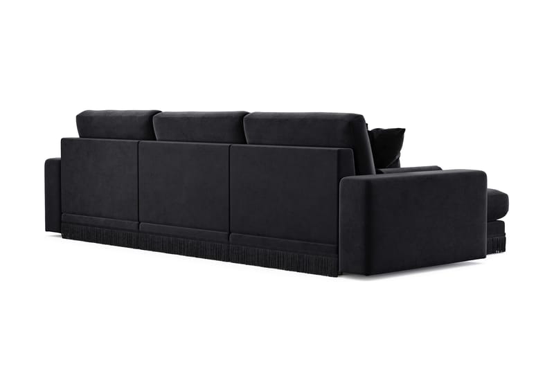 Arken Lyx 5-sits Vändbar L-formad Djup Divansoffa i Sammet - Svart - Products - Möbler - Soffa - Sammetssoffa