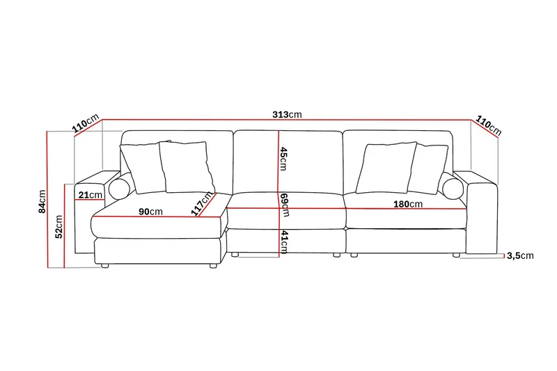 Arken Lyx 5-sits Vändbar L-formad Djup Divansoffa i Sammet - Svart - Products - Möbler - Soffa - Sammetssoffa