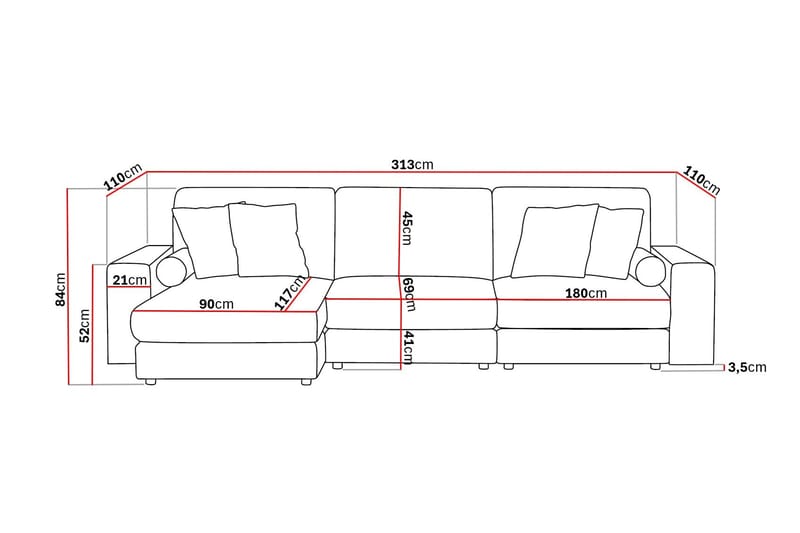 Arken Lyx 5-sits Vändbar L-formad Djup Divansoffa i Tyg - Beige - Products - Möbler - Soffa - Divansoffa & schäslongsoffa