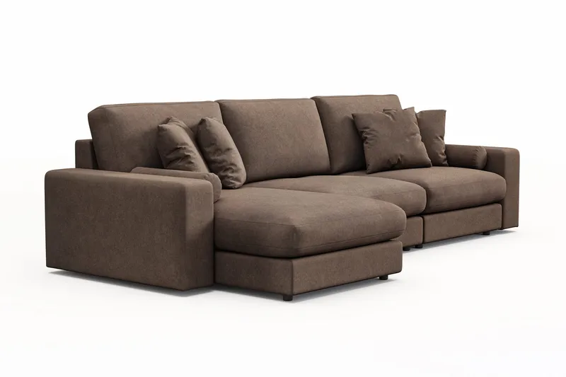 Arken Lyx 5-sits Vändbar L-formad Djup Divansoffa i Tyg - Brun - Products - Möbler - Soffa - Divansoffa & schäslongsoffa