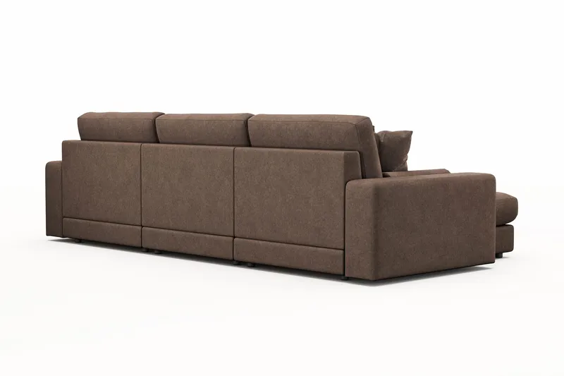 Arken Lyx 5-sits Vändbar L-formad Djup Divansoffa i Tyg - Brun - Products - Möbler - Soffa - Divansoffa & schäslongsoffa
