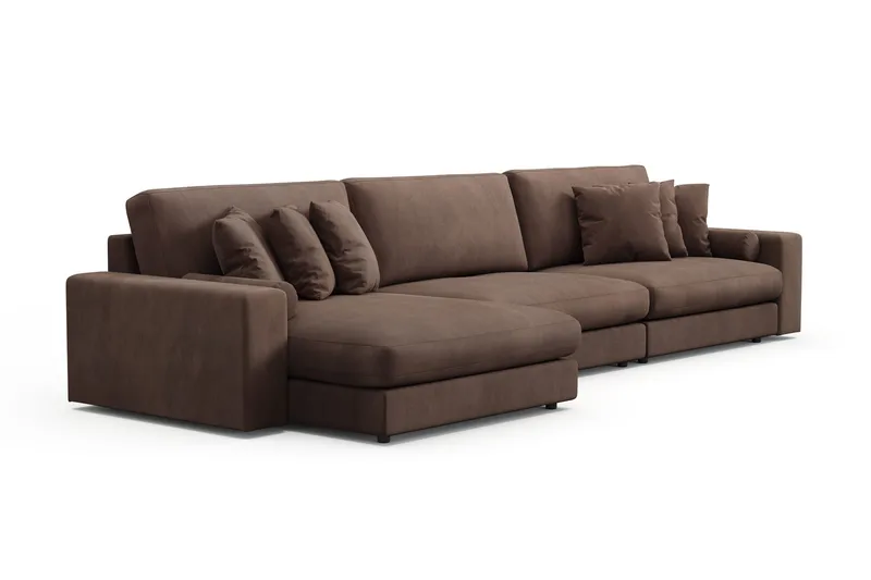 Arken Lyx 6-sits Vändbar L-formad Djup Divansoffa i Manchester - Brun - Products - Möbler - Soffa - Divansoffa & schäslongsoffa