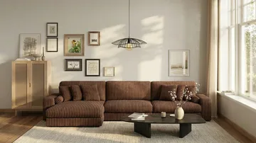 Arken Lyx 6-sits Vändbar L-formad Djup Divansoffa i Manchester - Mörkbrun - Products - Möbler - Soffa - Divansoffa & schäslongsoffa