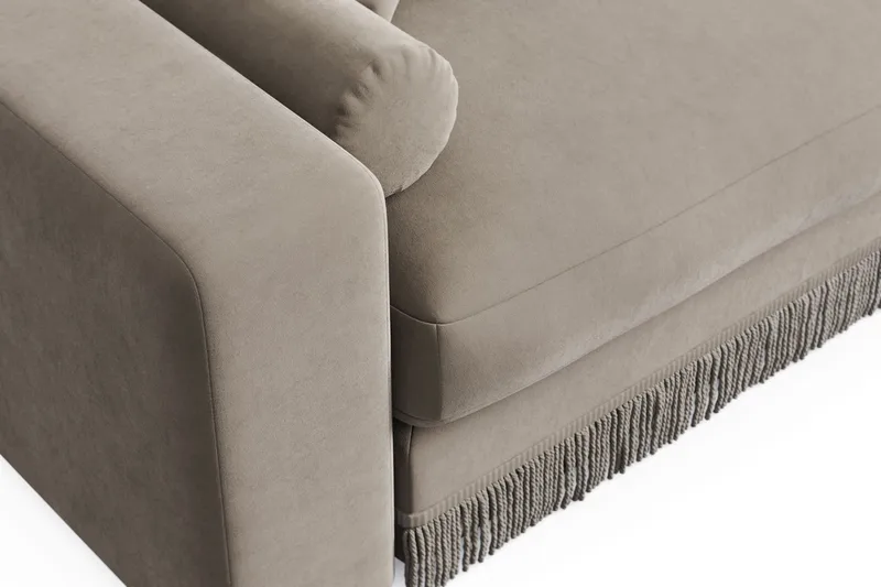 Arken Lyx 6-sits Vändbar L-formad Djup Divansoffa i Sammet - Beige - Products - Möbler - Soffa - Sammetssoffa