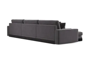 Arken Lyx 6-sits Vändbar L-formad Djup Divansoffa i Sammet - Mörkgrå - Products - Möbler - Soffa - Sammetssoffa