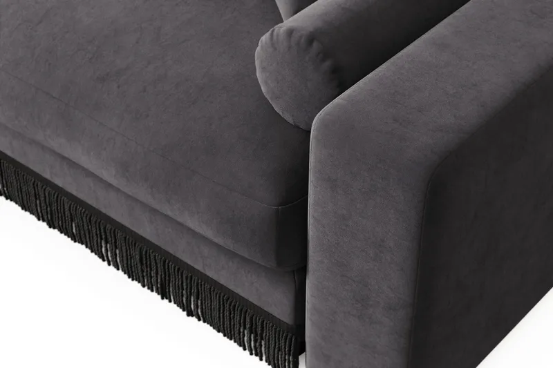 Arken Lyx 6-sits Vändbar L-formad Djup Divansoffa i Sammet - Mörkgrå - Products - Möbler - Soffa - Sammetssoffa