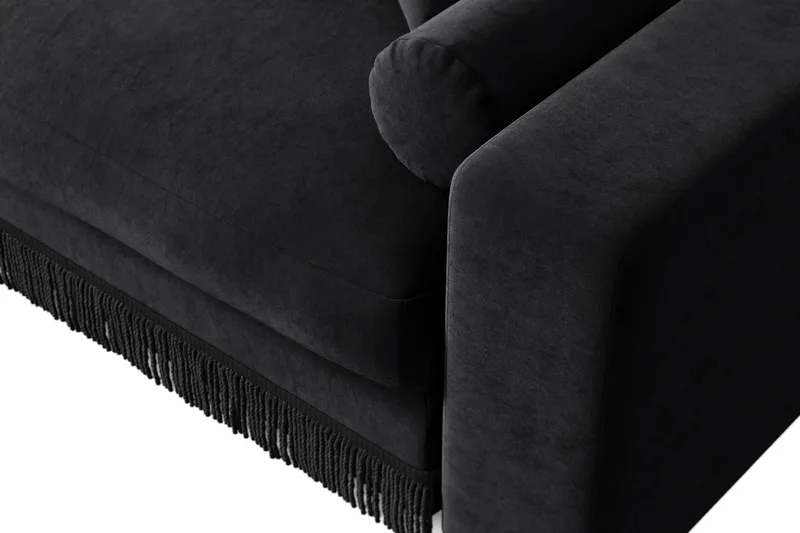 Arken Lyx 6-sits Vändbar L-formad Djup Divansoffa i Sammet - Svart - Products - Möbler - Soffa - Sammetssoffa