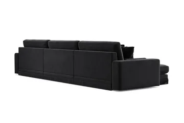 Arken Lyx 6-sits Vändbar L-formad Djup Divansoffa i Sammet - Svart - Products - Möbler - Soffa - Sammetssoffa