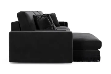 Arken Lyx 6-sits Vändbar L-formad Djup Divansoffa i Sammet - Svart - Products - Möbler - Soffa - Sammetssoffa