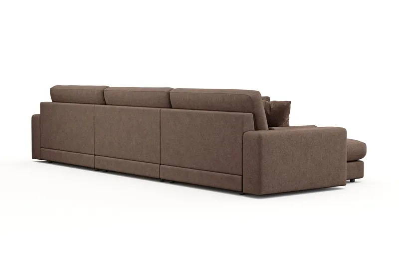Arken Lyx 6-sits Vändbar L-formad Djup Divansoffa i Tyg - Brun - Products - Möbler - Soffa - Divansoffa & schäslongsoffa