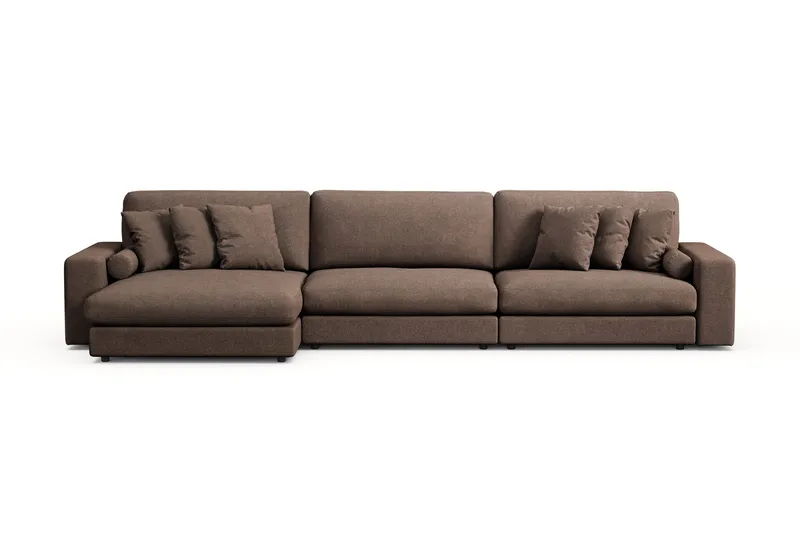 Arken Lyx 6-sits Vändbar L-formad Djup Divansoffa i Tyg - Brun - Products - Möbler - Soffa - Divansoffa & schäslongsoffa