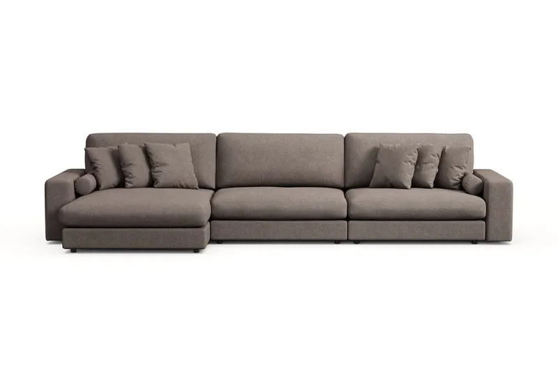 Arken Lyx 6-sits Vändbar L-formad Djup Divansoffa i Tyg - Brun - Products - Möbler - Soffa - Divansoffa & schäslongsoffa