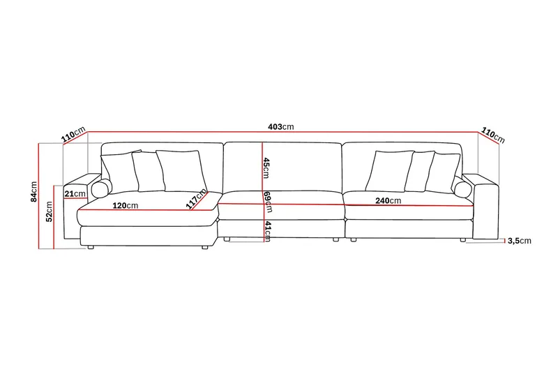 Arken Lyx 6-sits Vändbar L-formad Djup Divansoffa i Tyg - Grön - Products - Möbler - Soffa - Divansoffa & schäslongsoffa