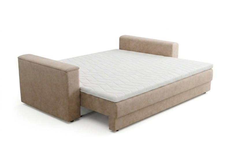 Bergen Extra djup 3-sits Bäddsoffa med Bäddmadrass i Polyesterskum Vändbar Sommar- & Vintersida och Tvättbar klädsel - Beige - Products - Möbler - Soffa - Bäddsoffa - 3 sits bäddsoffa