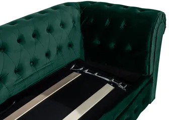 Chesterfield Lyx 3-sits Framåtbäddad Bäddsoffa med HVILA Bäddmadrass 140x200 cm Memoryskum med Tvättbar klädsel - Grön - Products - Möbler - Soffa - Bäddsoffa - 3 sits bäddsoffa