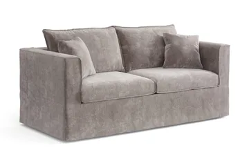 Travstad 3-sits Bäddsoffa i Chenille frammåtbäddad - Grå - Products - Möbler - Soffa - Bäddsoffa - 3 sits bäddsoffa