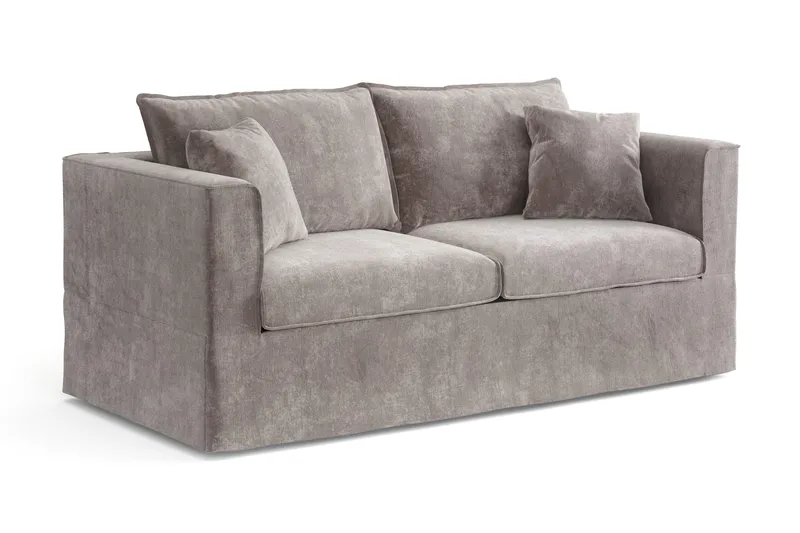 Travstad 3-sits Bäddsoffa i Chenille frammåtbäddad - Grå - Products - Möbler - Soffa - Bäddsoffa - 3 sits bäddsoffa