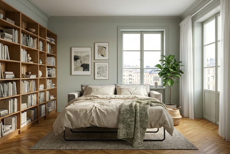 Travstad 3-sits Bäddsoffa i Chenille frammåtbäddad - Grå - Products - Möbler - Soffa - Bäddsoffa - 3 sits bäddsoffa