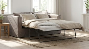 Travstad 3-sits Bäddsoffa med HVILA Bäddmadrass 140x200 cm Latex med Tvättbar klädsel - Grå - Products - Möbler - Soffa - Bäddsoffa - 3 sits bäddsoffa