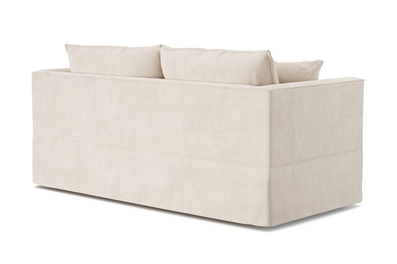 Travstad 3-sits Bäddsoffa med HVILA Bäddmadrass 140x200 cm Memoryskum med Tvättbar klädsel - Beige - Products - Möbler - Soffa - Bäddsoffa - 3 sits bäddsoffa