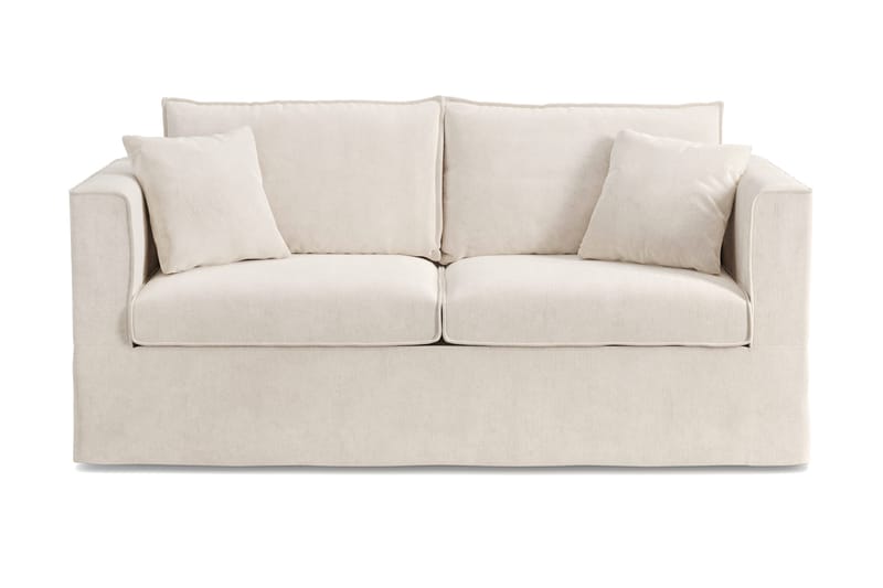 Travstad 3-sits Bäddsoffa med HVILA Bäddmadrass 140x200 cm Polyesterskum Vändbar Sommar & Vintersida och Tvättbar klädsel, Beige