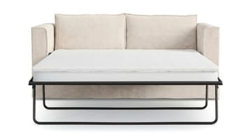 Travstad 3-sits Bäddsoffa med HVILA Bäddmadrass 140x200 cm Polyesterskum Vändbar Sommar & Vintersida och Tvättbar klädsel - Beige - Products - Möbler - Soffa - Bäddsoffa - 3 sits bäddsoffa