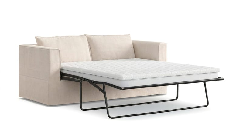 Travstad 3-sits Bäddsoffa med HVILA Bäddmadrass 140x200 cm Polyesterskum Vändbar Sommar & Vintersida och Tvättbar klädsel - Beige - Products - Möbler - Soffa - Bäddsoffa - 3 sits bäddsoffa