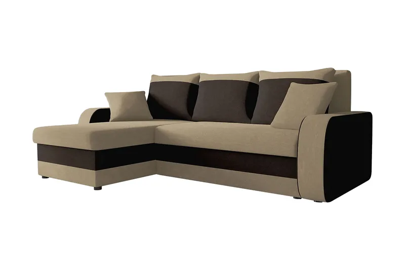 Alvared 3-sits Hörnbäddsoffa Universal - Beige/Brun - Products - Möbler - Soffa - Bäddsoffa - Bäddsoffa divan