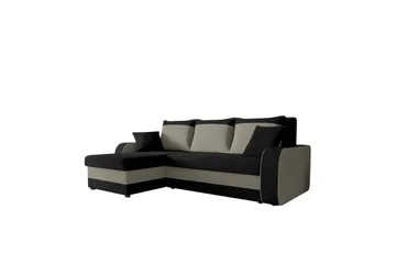 Alvared 3-sits Hörnbäddsoffa Universal - Svart/Grå - Products - Möbler - Soffa - Bäddsoffa - Bäddsoffa divan