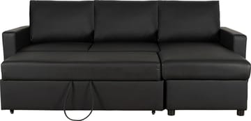 Bäddsoffa 218 cm PU-läder svart - Dream - svart - Products - Möbler - Soffa - Bäddsoffa - Bäddsoffa divan