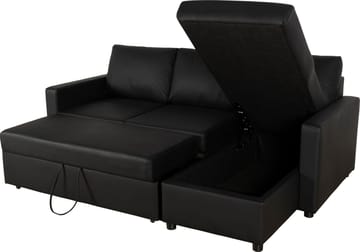 Bäddsoffa 218 cm PU-läder svart - Dream - svart - Products - Möbler - Soffa - Bäddsoffa - Bäddsoffa divan