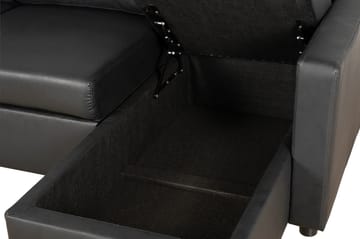 Bäddsoffa 218 cm PU-läder svart - Dream - svart - Products - Möbler - Soffa - Bäddsoffa - Bäddsoffa divan