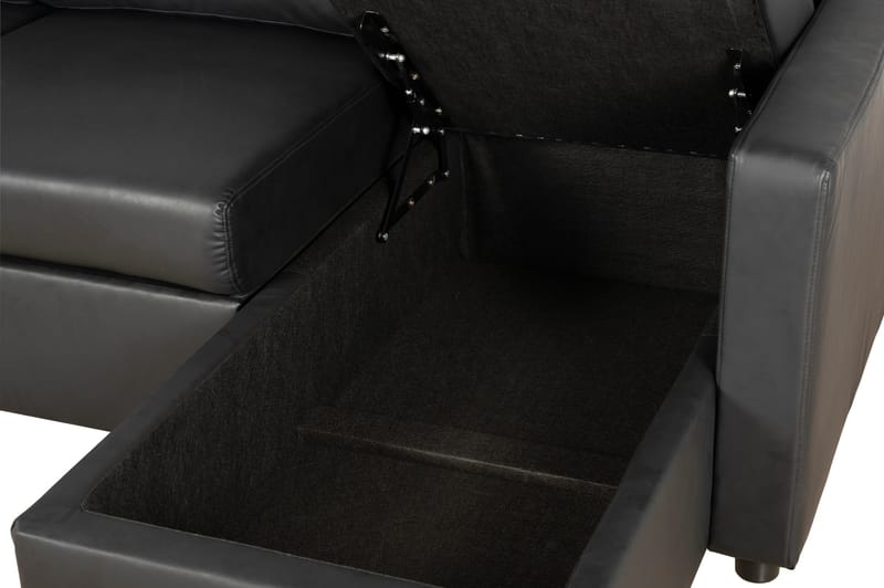Bäddsoffa 218 cm PU-läder svart - Dream - svart - Products - Möbler - Soffa - Bäddsoffa - Bäddsoffa divan