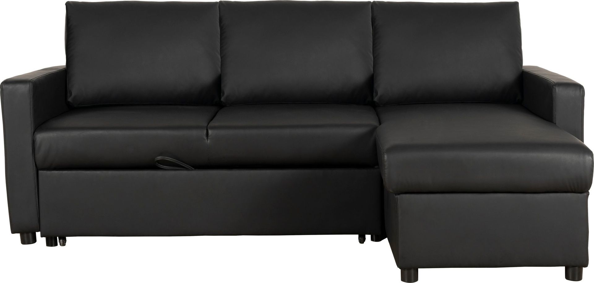 Bäddsoffa 218 cm PU-läder svart - Dream