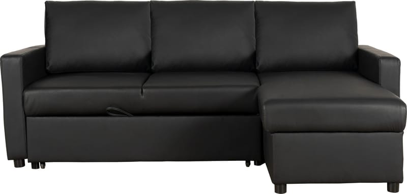 Bäddsoffa 218 cm PU-läder svart - Dream, svart