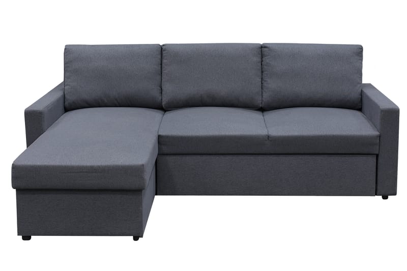 Bäddsoffa 220 cm bred mörkgrå med förvaring - Mörkgrå - Products - Möbler - Soffa - Bäddsoffa - Bäddsoffa divan