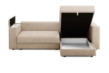 Bergen Extra djup 3-sits Bäddsoffa med Divan och Bäddmadrass i Latex och Tvättbar klädsel - Beige - Products - Möbler - Soffa - Bäddsoffa - Bäddsoffa divan