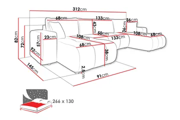 Flo Bäddsoffa Dubbeldivan 4-sits i Plysch - Vit - Products - Möbler - Soffa - Bäddsoffa - Bäddsoffa divan