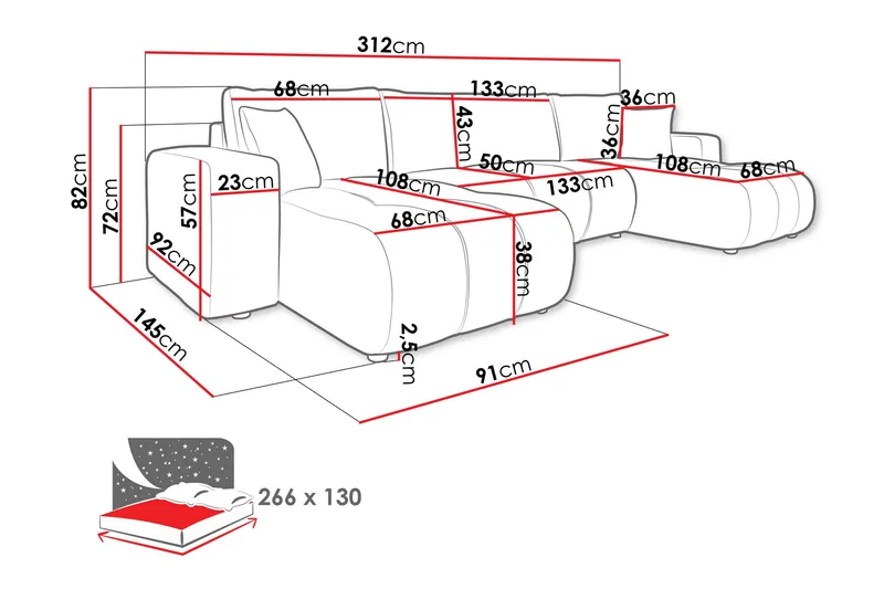 Flo Bäddsoffa Dubbeldivan 4-sits i Plysch - Vit - Products - Möbler - Soffa - Bäddsoffa - Bäddsoffa divan