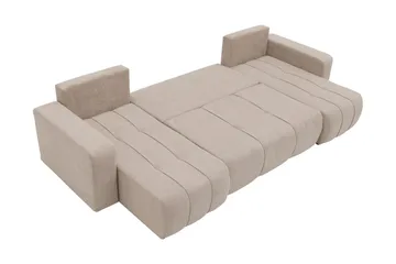 Flo Bäddsoffa Dubbeldivan 4-sits i Plysch - Vit - Products - Möbler - Soffa - Bäddsoffa - Bäddsoffa divan