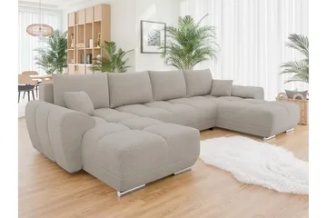 Simerly Bäddsoffa Dubbeldivan 4-sits - Beige - Products - Möbler - Soffa - Bäddsoffa - Bäddsoffa divan