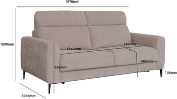 Bäddsoffa framåt bäddad beige - Hoven - Beige - Products - Möbler - Soffa - Bäddsoffa - Framåtbäddad bäddsoffa