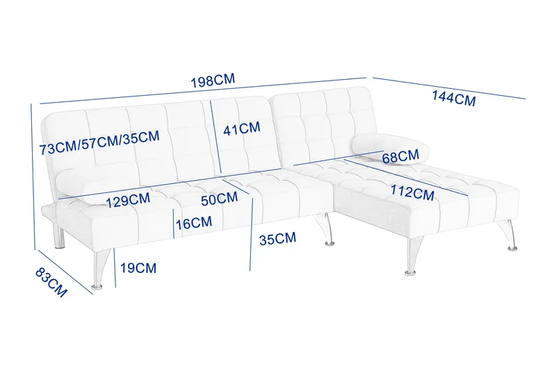 Bäddsoffa med divan brun sammet 198 cm - brun - Products - Möbler - Soffa - Bäddsoffa - Bäddsoffa divan
