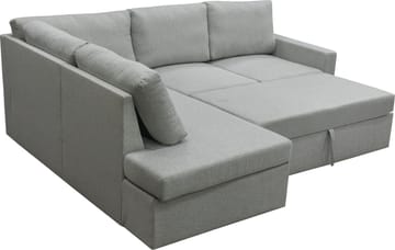 Bäddsoffa med förvaring 232 cm bred - Ljusgrå - Products - Möbler - Soffa - Bäddsoffa - Hörnbäddsoffa